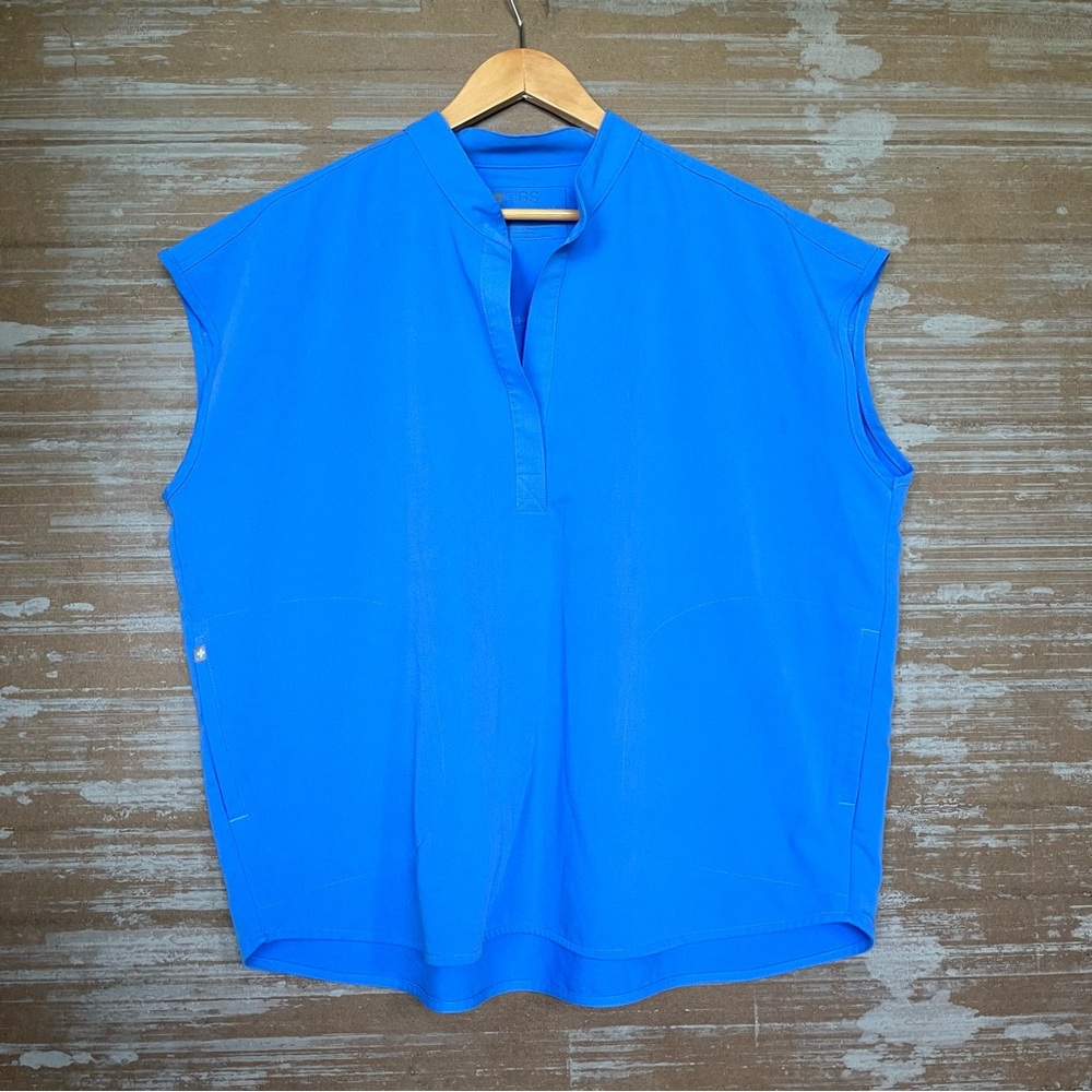 Figs Rafaela Oversized Scrub Top Ceil Blue Womens XL
